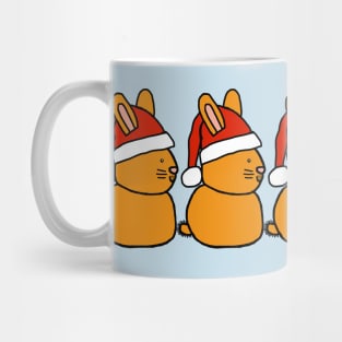 Cute Christmas Bunny Rabbit in Santa Hat Five Mug